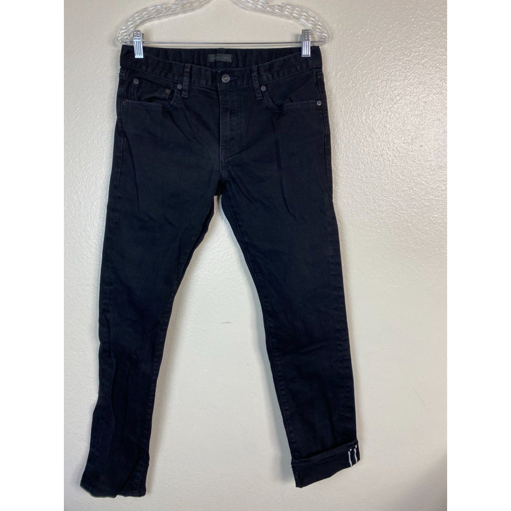Uniqlo Mens Black Selvedge Jeans Size 32x34 Slim Capsule Staple Minimalist
